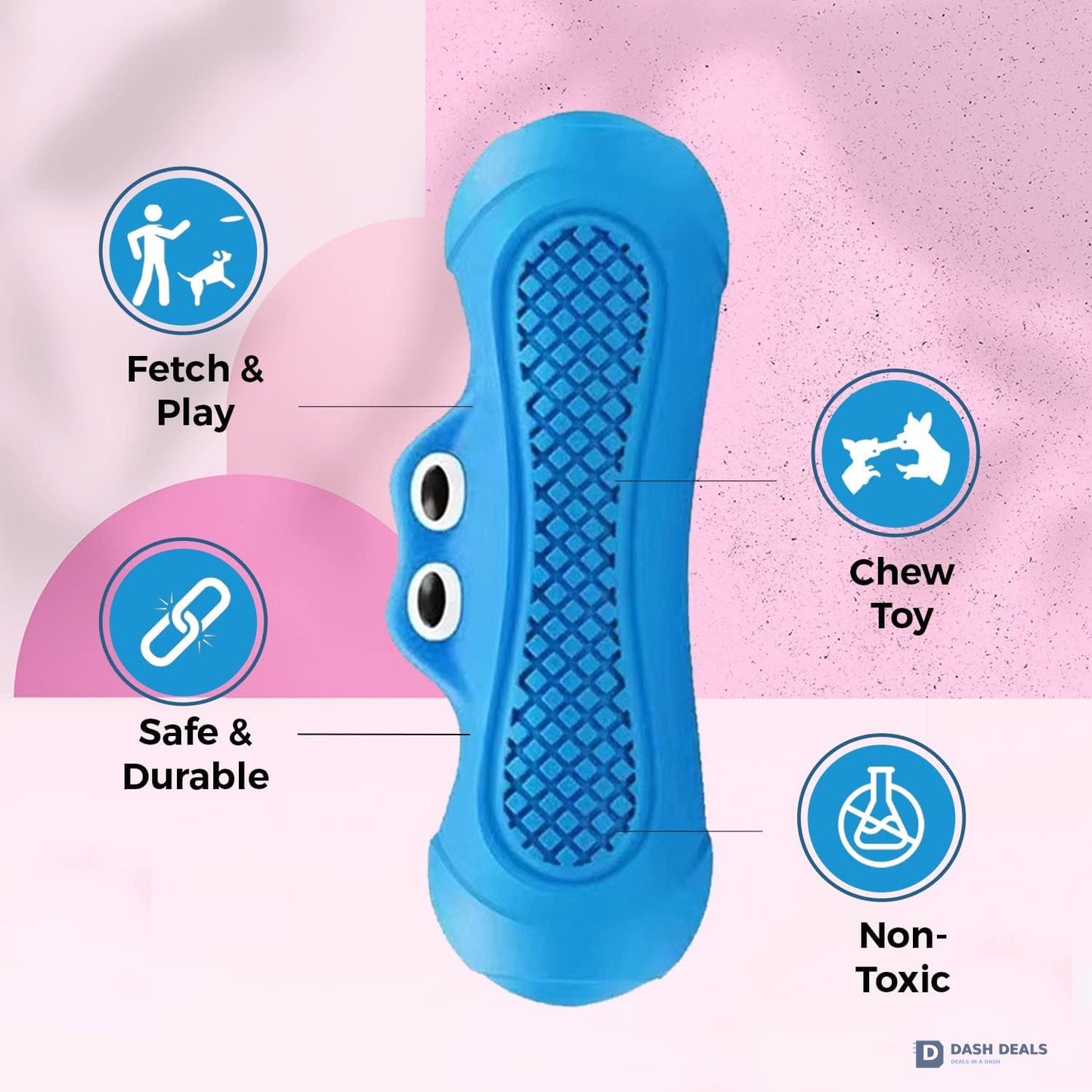 Indestructible Monster Squeaky Dog Chew Toy — Rubber, Non-Toxic for Aggressive Chewers