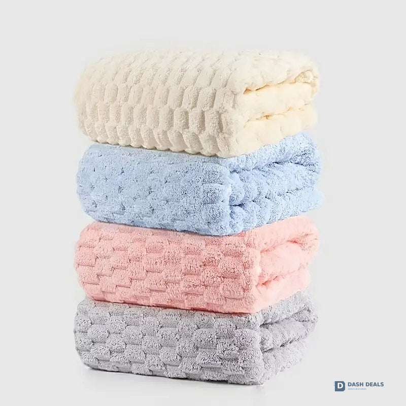 Luxury Microfiber Bath Towels 4-Pack 27.5x55 — 8X Absorbent, Quick-Dry, Hypoallergenic Spa Set