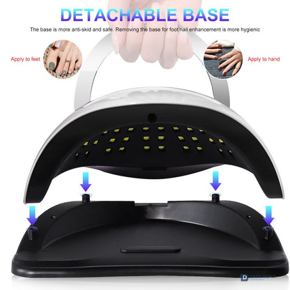 UV LED Nail Lamp Touch Screen - Professional 4-Timer Gel Nail Dryer with Removable Base, Auto Sensor, Touch Controls - Salon-Grade Curing Light for Gel Polish, Polygel & Pedicures
