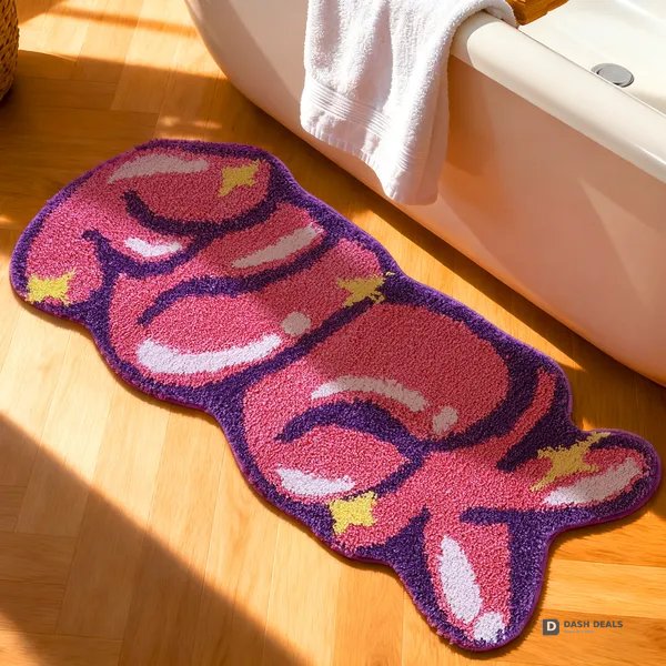 Fluffy Bedroom Rug 2x3 — Soft Microfiber Non-Slip Absorbent, Modern Aesthetic Decor