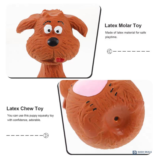 Latex Squeaky Dog Toys 4-Pack — Interactive Dental Chew for Puppies & Aggressive Chewers
