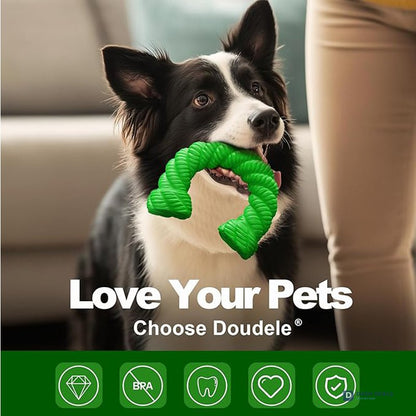 Natural Rubber Horseshoe Dog Chew Toy for Aggressive Chewers — Bouncy, Trainer-Approved