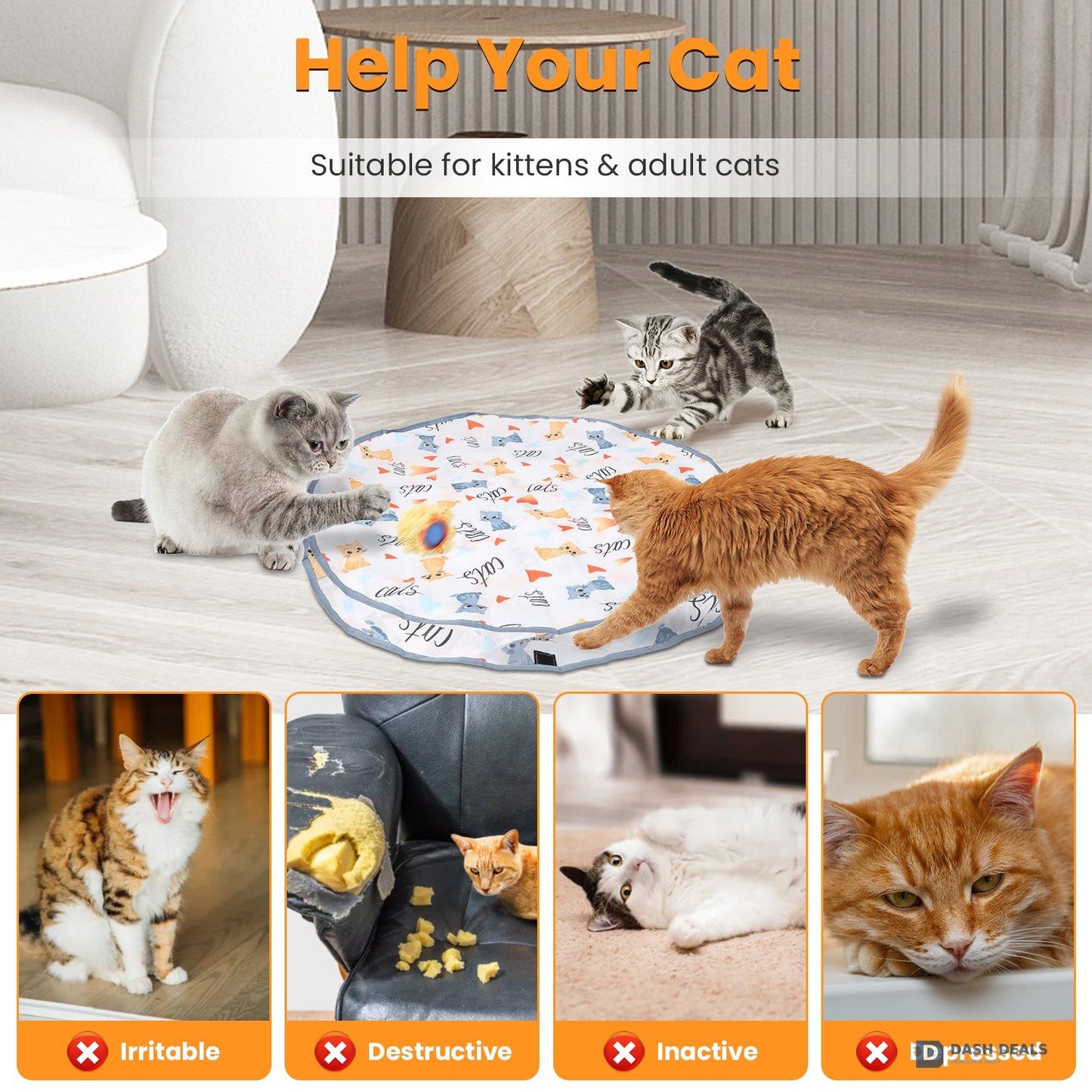 Motion-Activated Rolling Ball Cat Toy — Rechargeable Auto-Play for Indoor Cats