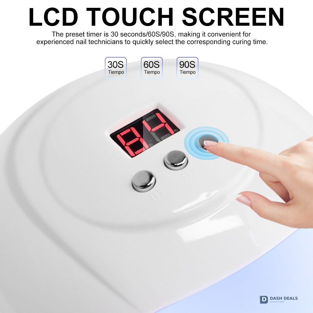 UV LED Nail Lamp White - Professional Nail Dryer for Gel Polish, 3 Timer Settings, Compact Salon-Style Cure Light for Home Manicures, Travel-Ready
