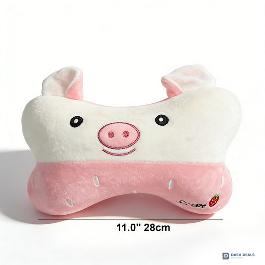 Piggy Plush Pillow — Cute Animal Stuffed Pillow for Kids Bedroom & Reading Nook