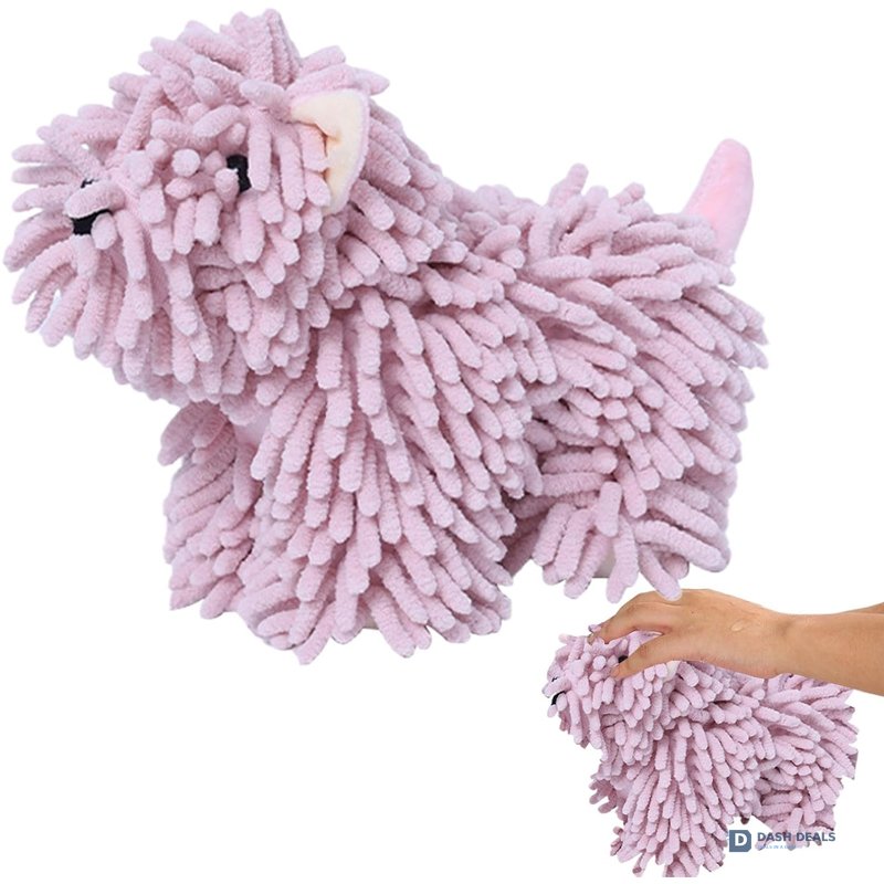 Cute Puppy-Shaped Kitchen Towel — Absorbent Hand Towel with Hanging Loop, Home Decor