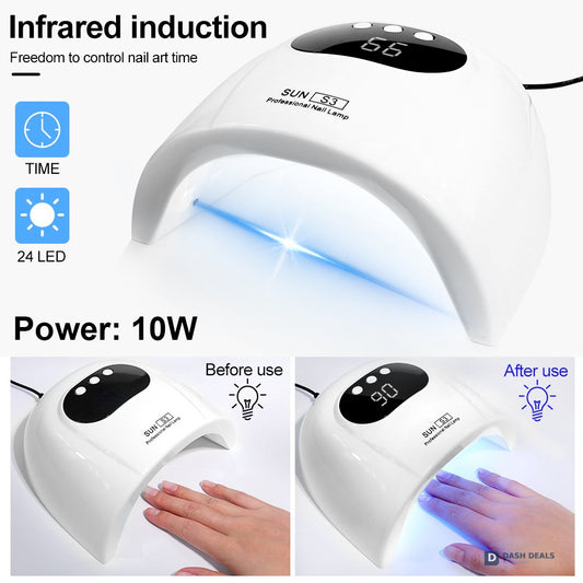 UV Nail Lamp with LCD Display - LED Nail Dryer for Gel Polish, 3 Timer Smart Sensor, Fast-Curing Manicure Light for Salon-Quality Nails at Home
