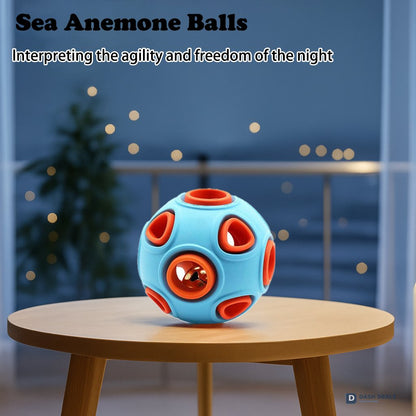 Rubber Dog Ball with Bell Toy 2-Pack — Interactive Squeaky Chew for Puppies & Small Dogs