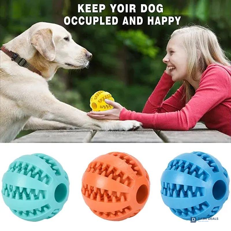 Interactive Dog Treat Dispensing Ball — Chewing Toy for Small & Medium Dogs