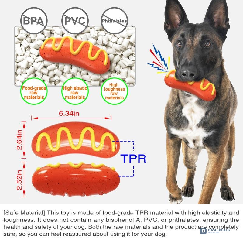 Indestructible Rubber Dog Chew Toy for Aggressive Chewers — Tough, Non-Toxic, Orange