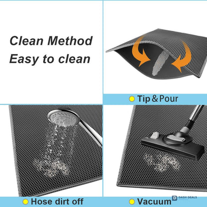 Honeycomb Cat Litter Mat — Double-Layer Trapping Pad, Waterproof Non-Slip, Washable