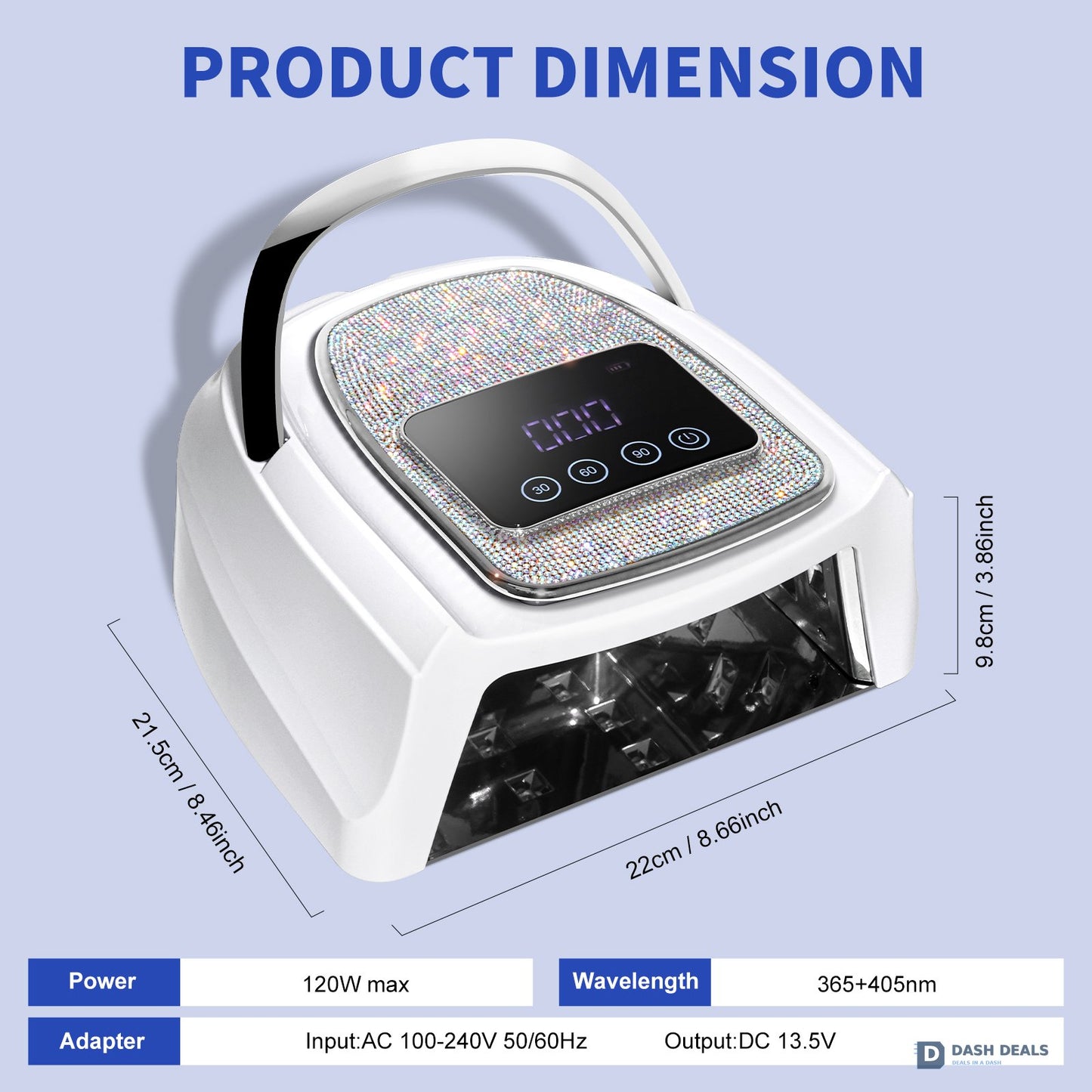 Cordless Rechargeable UV LED Nail Lamp - 30 Beads Professional Wireless Gel Polish Cure with Handle, 4 Timers, Salon-Grade Portable Nail Dryer