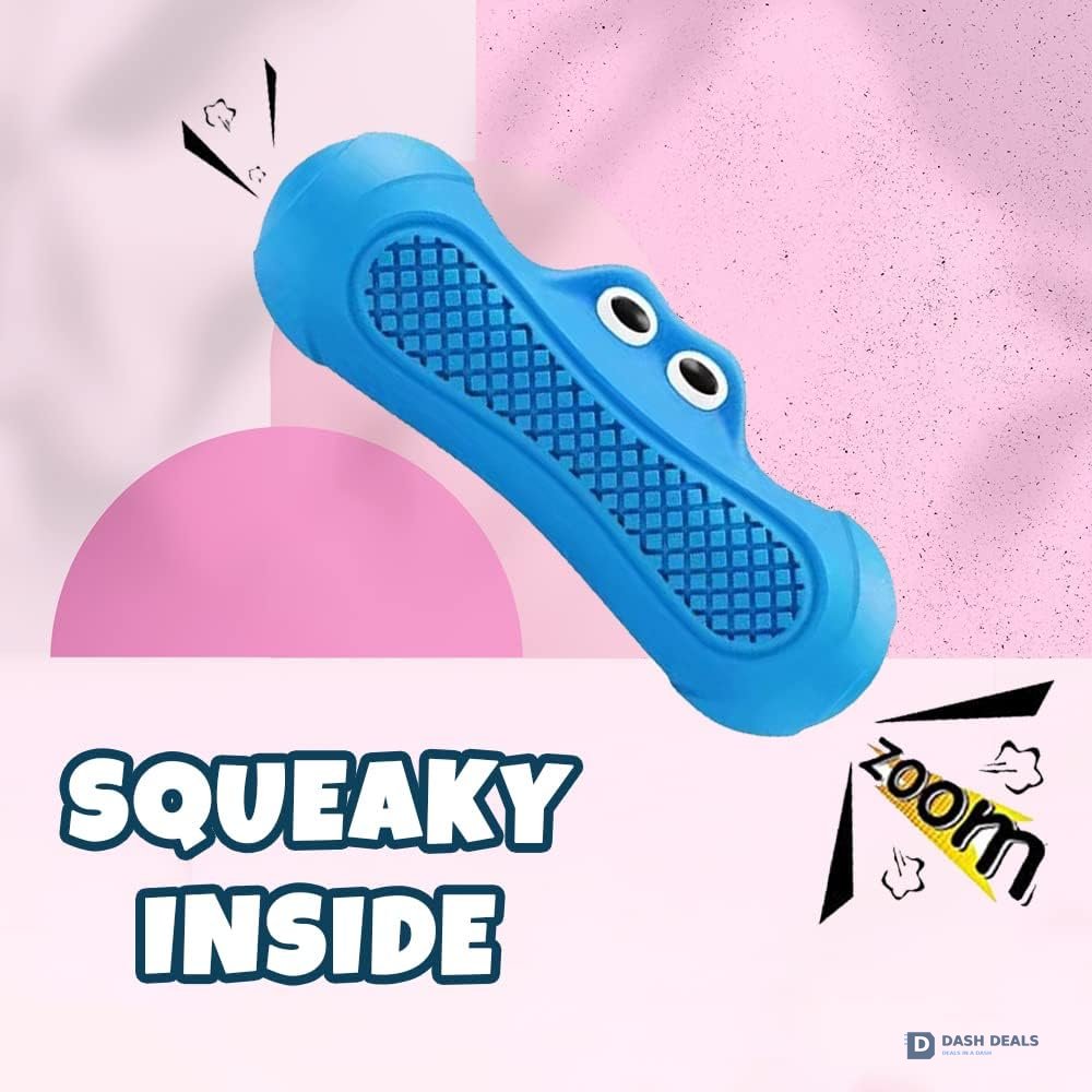 Indestructible Monster Squeaky Dog Chew Toy — Rubber, Non-Toxic for Aggressive Chewers