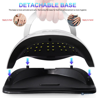 UV LED Nail Lamp 72-81 Beads - Pro High-Output Gel Polish Curing Light, 4 Timer Settings, Auto Sensor, Salon-Grade Wide-Coverage Nail Dryer