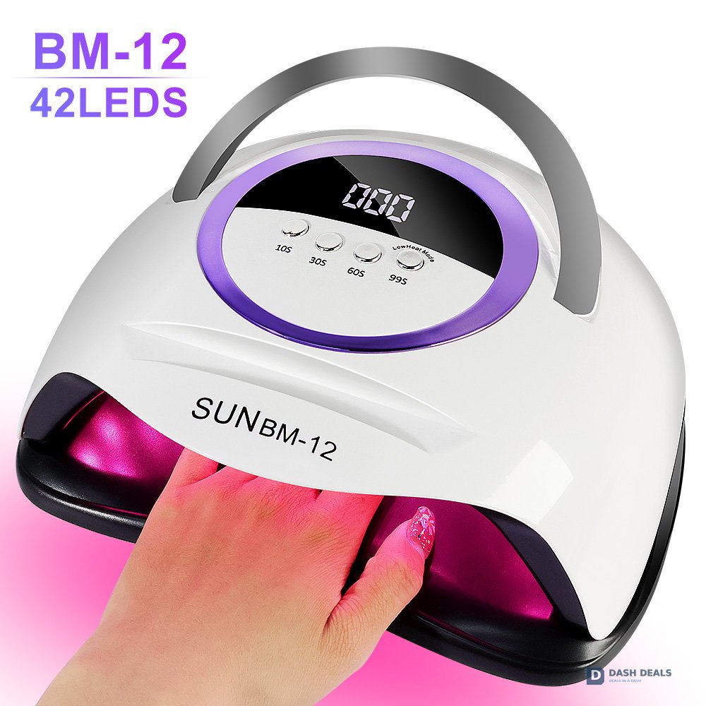 UV Nail Lamp with 4 Timer Settings - LED Gel Polish Curing Light, Auto Sensor, Fast Drying Professional Nail Art Tool for Home & Salon