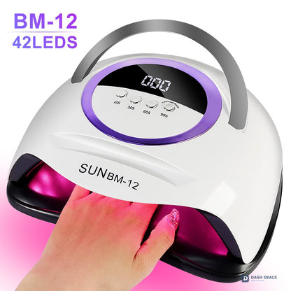 UV Nail Lamp with 4 Timer Settings - LED Gel Polish Curing Light, Auto Sensor, Fast Drying Professional Nail Art Tool for Home & Salon