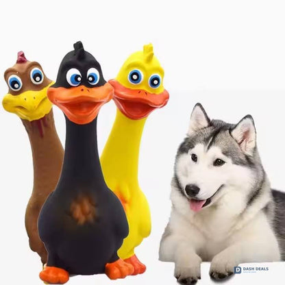Screaming Chicken Dog Squeaky Toys 3-Pack — Eco-Friendly TPR Latex for Interactive Play