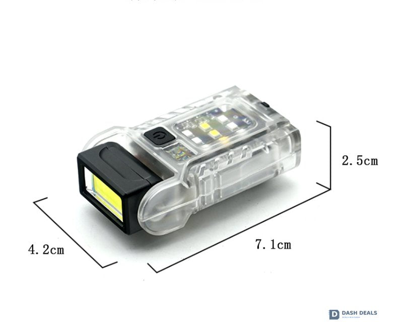 Mini Pocket LED Flashlight with Magnetic Base & Belt Clip - USB Rechargeable Work Light for Mechanics, Repair, EDC & Hands-Free Use