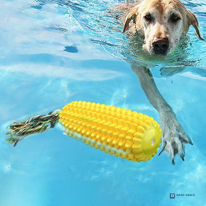 Squeaky Corn-Stick Dog Chew & Rope Toy — Small, Medium & Large Breeds