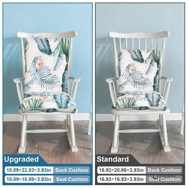 Waterproof Rocking Chair Cushion Set — Upper & Lower Back + Seat, Non-Slip Ties, Indoor & Outdoor