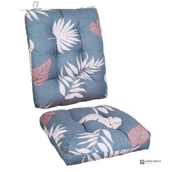 2-Piece Rocking Chair Cushion Set — Upper Back & Seat with Non-Slip Ties, Indoor & Outdoor
