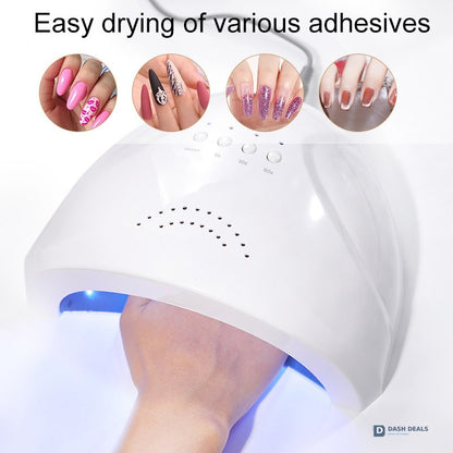 UV LED Nail Lamp 30 Beads - Smart Sensor Nail Dryer for Gel Polish, 4 Timer Settings, Fast-Curing Home Manicure Lamp for Salon-Quality Nails at Home