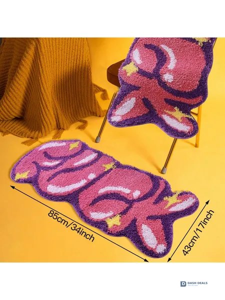 Fluffy Bedroom Rug 2x3 — Soft Microfiber Non-Slip Absorbent, Modern Aesthetic Decor