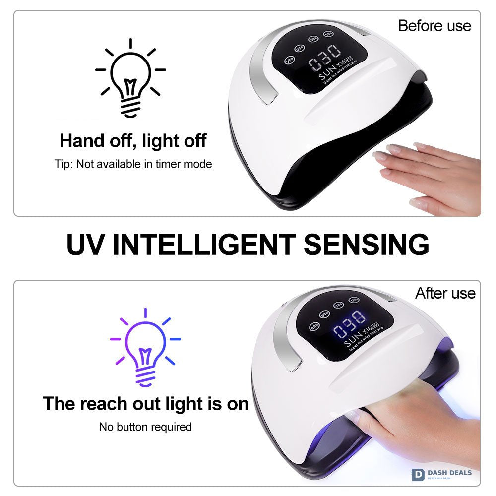 UV LED Nail Lamp Touch Screen - Professional 4-Timer Gel Nail Dryer with Removable Base, Auto Sensor, Touch Controls - Salon-Grade Curing Light for Gel Polish, Polygel & Pedicures