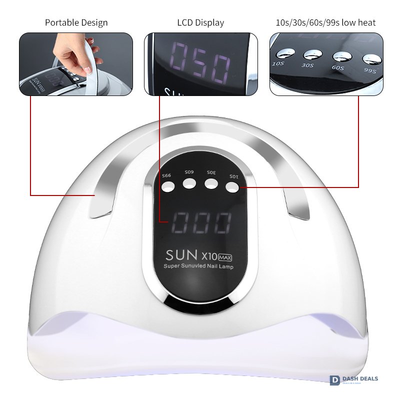 UV LED Nail Lamp 45 Beads - Professional Auto-Sensor Nail Dryer for Gel Polish, 4 Timer Settings, Fast-Curing Salon Manicure Lamp for Home & Pro Use