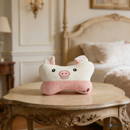 Piggy Plush Pillow — Cute Animal Stuffed Pillow for Kids Bedroom & Reading Nook