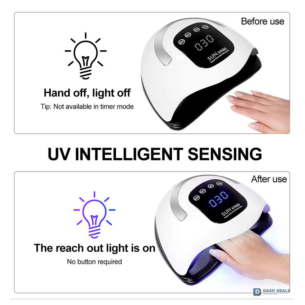 UV LED Nail Lamp 72-81 Beads - Pro High-Output Gel Polish Curing Light, 4 Timer Settings, Auto Sensor, Salon-Grade Wide-Coverage Nail Dryer