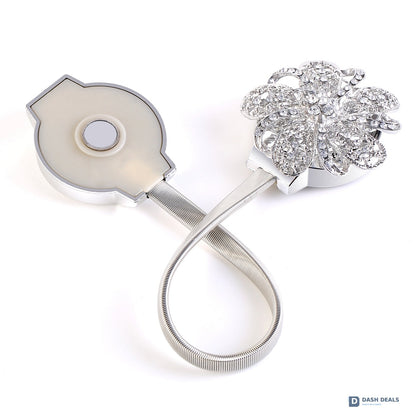 Magnetic Curtain Tiebacks 2-Pack — Extendable Floral Drape Holders, Decorative Window Clips