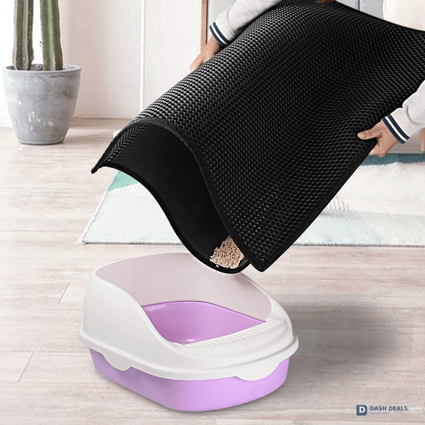 Honeycomb Cat Litter Mat — Double-Layer Trapping Pad, Waterproof Non-Slip, Washable