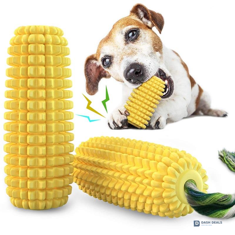 Squeaky Corn-Stick Dog Chew & Rope Toy — Small, Medium & Large Breeds