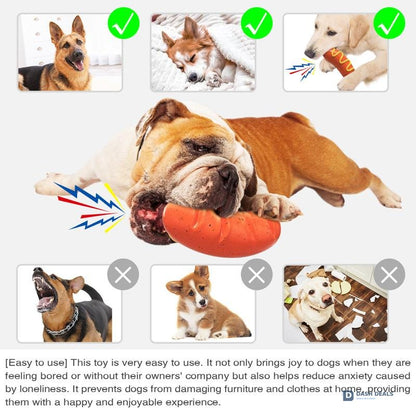 Indestructible Rubber Dog Chew Toy for Aggressive Chewers — Tough, Non-Toxic, Orange