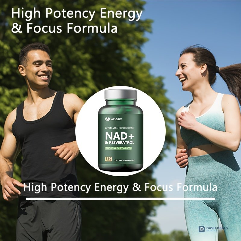 NAD+ Resveratrol Supplement 120 Capsules - Cellular Wellness & Energy Support Formula for Men & Women