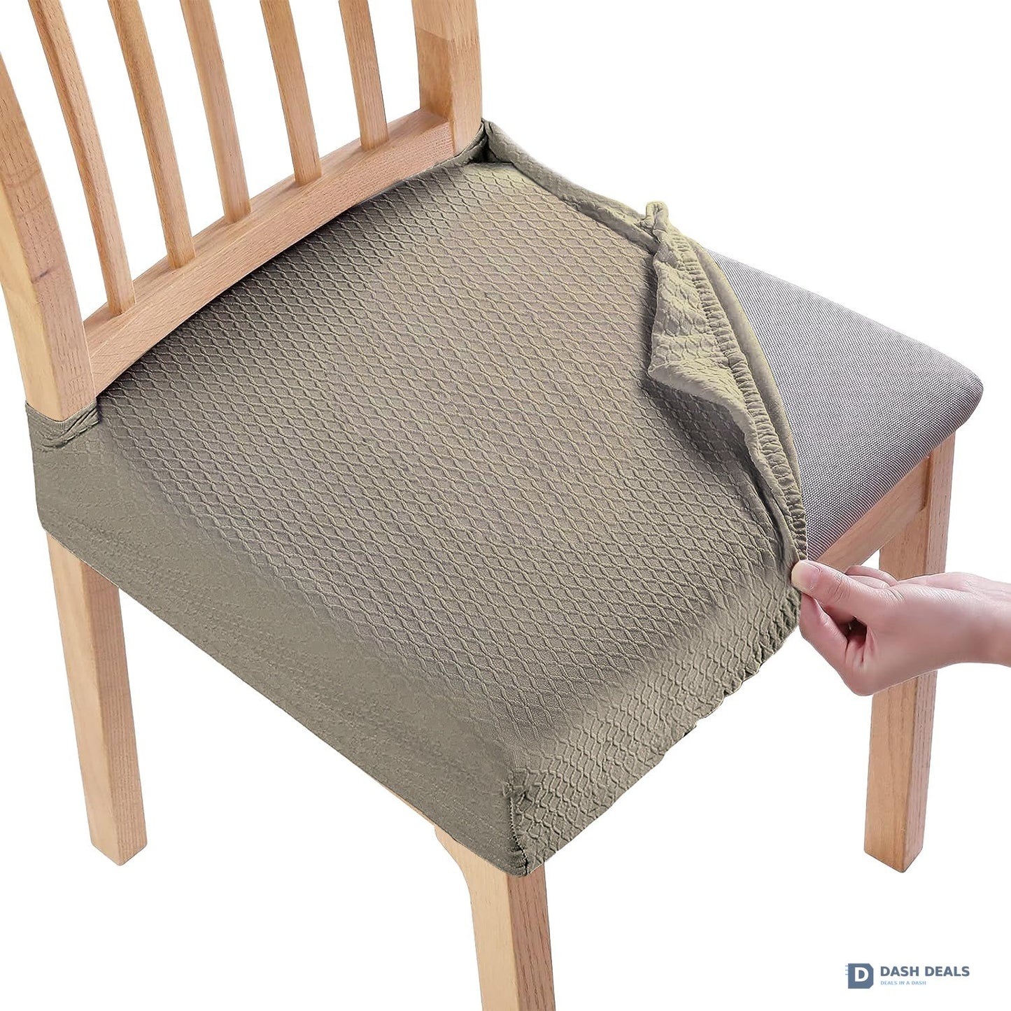 Waterproof Dining Chair Slipcovers 4-Pack — Stretch Jacquard Removable Washable