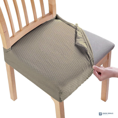 Waterproof Dining Chair Slipcovers 4-Pack — Stretch Jacquard Removable Washable