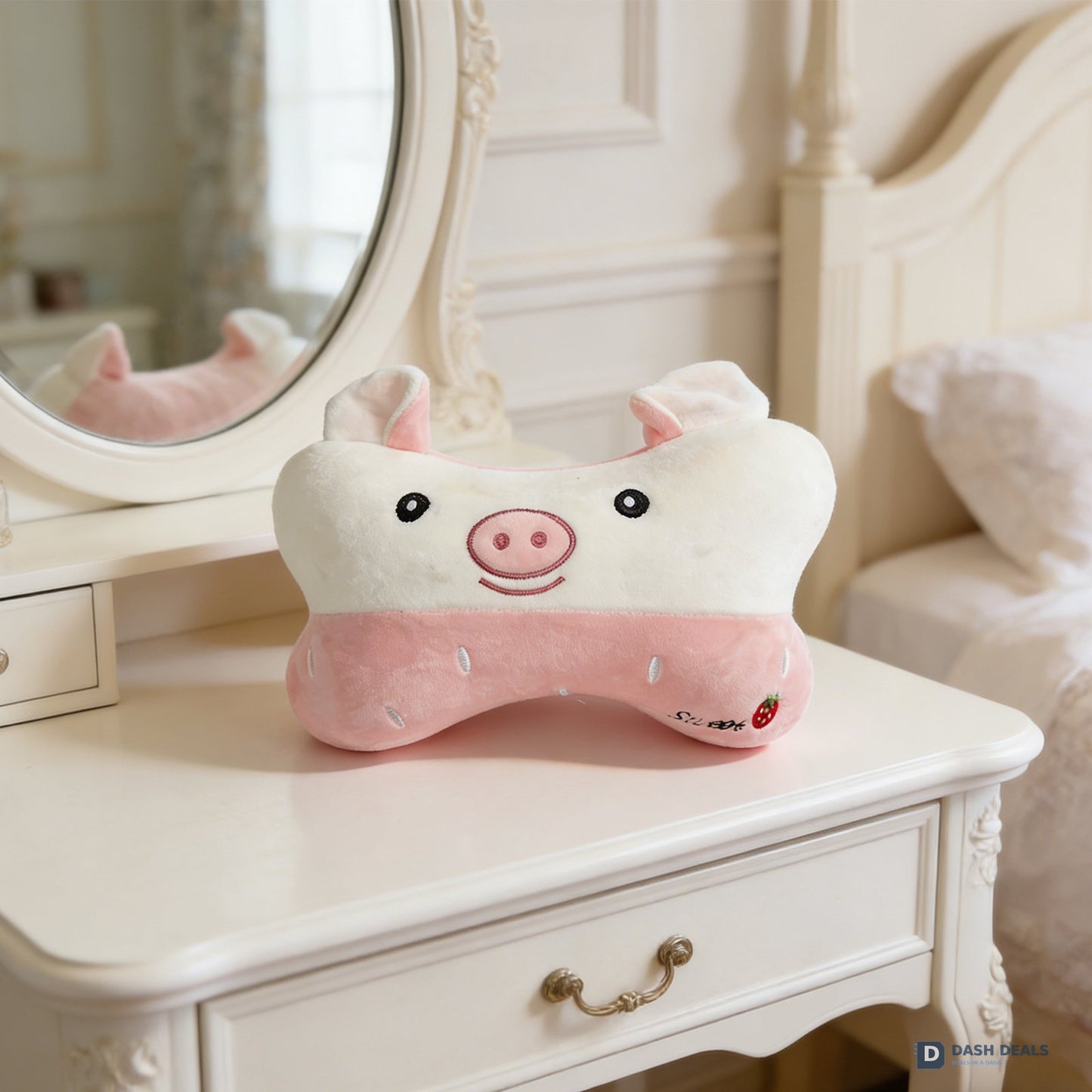 Piggy Plush Pillow — Cute Animal Stuffed Pillow for Kids Bedroom & Reading Nook