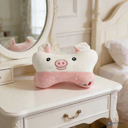 Piggy Plush Pillow — Cute Animal Stuffed Pillow for Kids Bedroom & Reading Nook