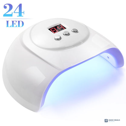 UV LED Nail Lamp White - Professional Nail Dryer for Gel Polish, 3 Timer Settings, Compact Salon-Style Cure Light for Home Manicures, Travel-Ready