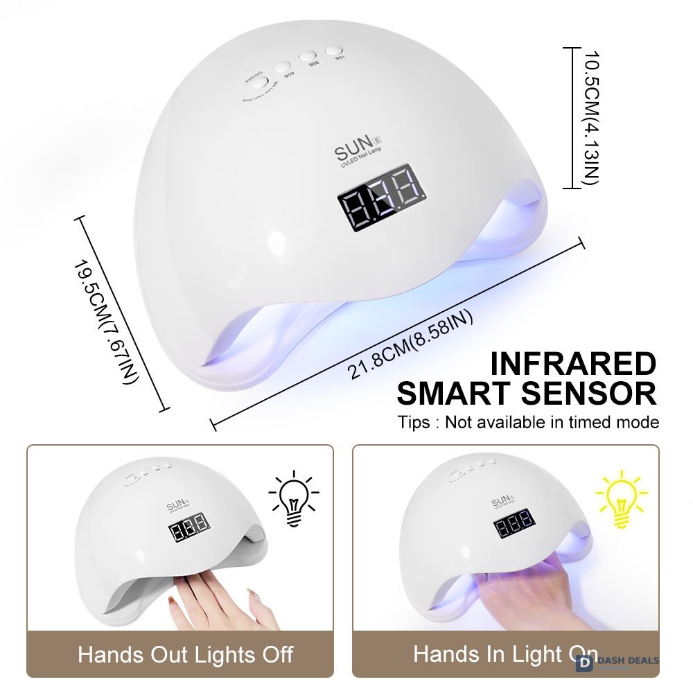 LED Nail Lamp with LCD Display - UV Nail Dryer for Gel Polish, 4 Timer Auto Sensor Curing Light, Professional Salon Tool for Fingernails & Toenails