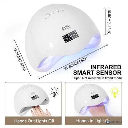 LED Nail Lamp with LCD Display - UV Nail Dryer for Gel Polish, 4 Timer Auto Sensor Curing Light, Professional Salon Tool for Fingernails & Toenails