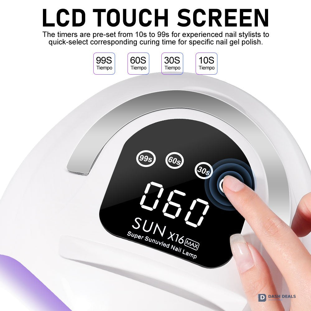 UV LED Nail Lamp Touch Screen - Professional 4-Timer Gel Nail Dryer with Removable Base, Auto Sensor, Touch Controls - Salon-Grade Curing Light for Gel Polish, Polygel & Pedicures
