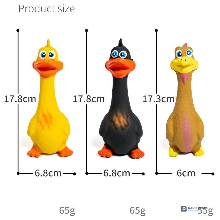 Screaming Chicken Dog Squeaky Toys 3-Pack — Eco-Friendly TPR Latex for Interactive Play