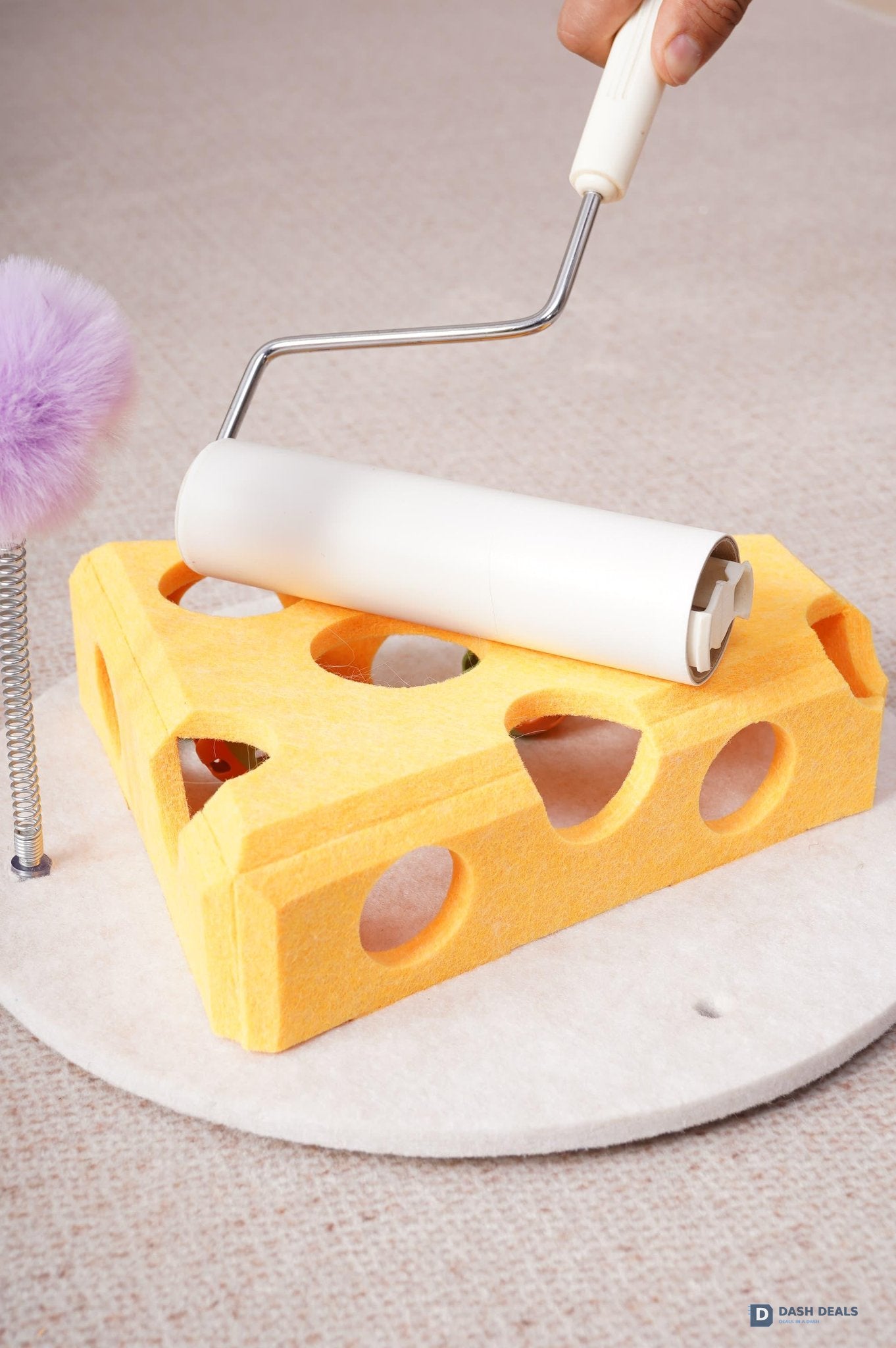 Cat Puzzle Toy with Spring Wand & Treat Box — Indoor Enrichment, Suction Base