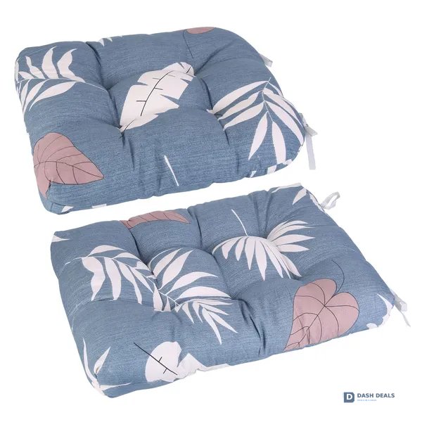 2-Piece Rocking Chair Cushion Set — Upper Back & Seat with Non-Slip Ties, Indoor & Outdoor