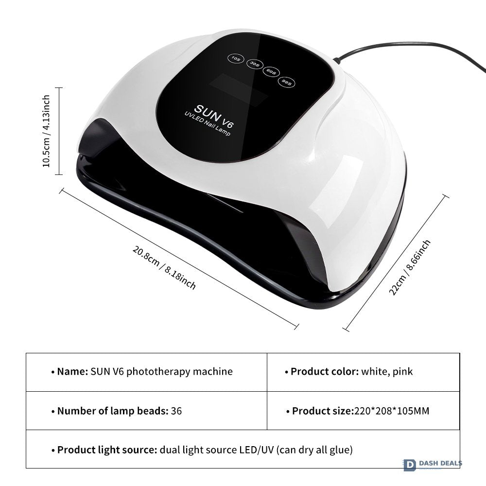 Portable UV LED Nail Light - Mini Travel Nail Dryer with Auto Sensor, 4 Timer Settings, Fast-Curing UV Nail Lamp for Fingernails & Toenails on the Go