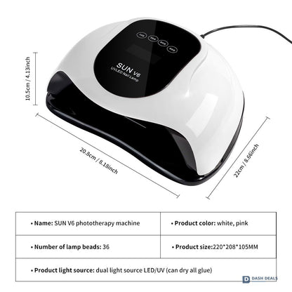 Portable UV LED Nail Light - Mini Travel Nail Dryer with Auto Sensor, 4 Timer Settings, Fast-Curing UV Nail Lamp for Fingernails & Toenails on the Go