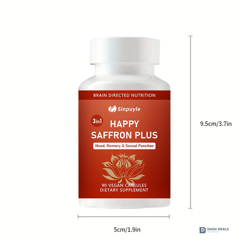 Saffron Supplement with Curcumin & Zinc - Daily Mood, Memory, Eye & Joint Wellness Capsules for Men & Women